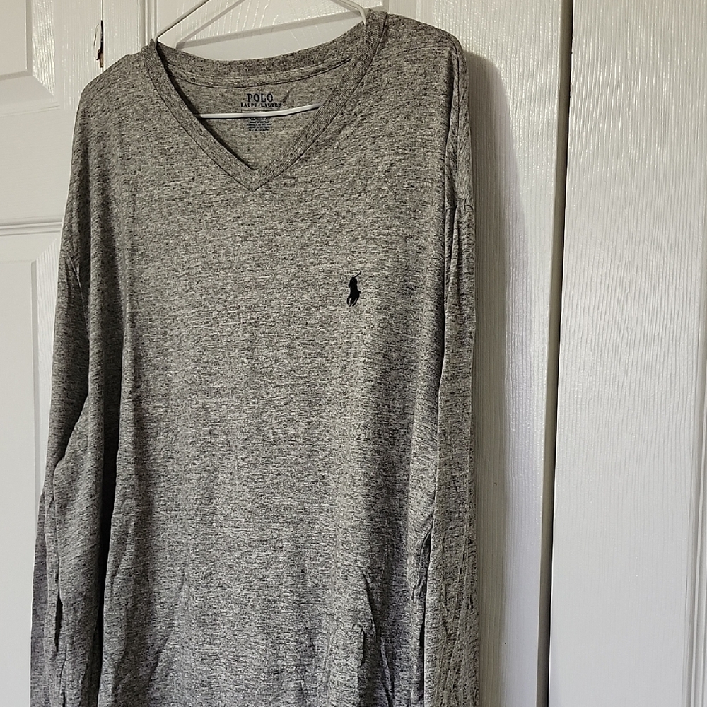 Polo by Ralph Lauren Gray Classic Fit Shirt V-neck